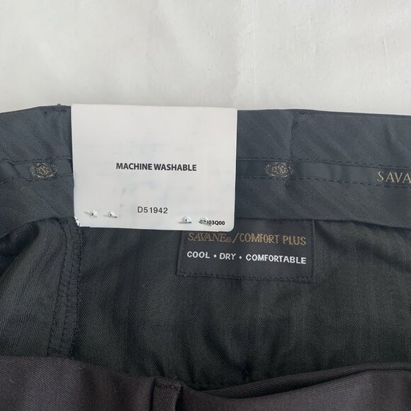 Savane Expandable Comfort Wrinkle Free Pleated Pants Black 38 x 29 - Picture 9 of 11